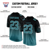 Custom Blue-Black Gradient Authentic Football Jersey